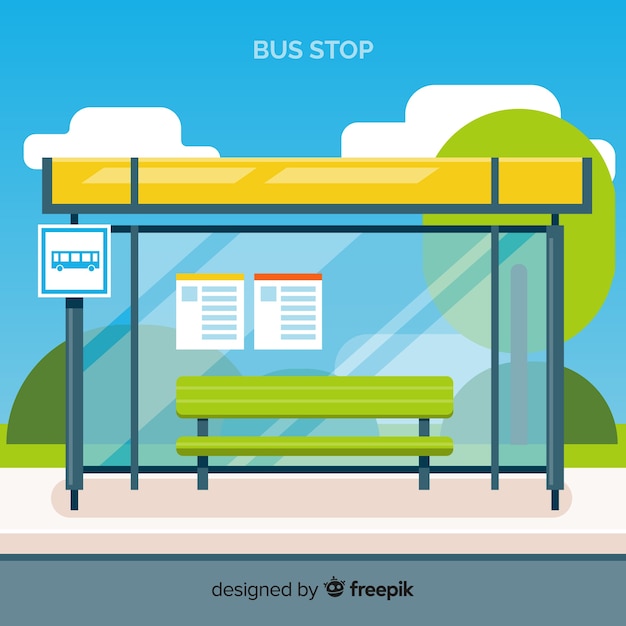 Vector bus stop background