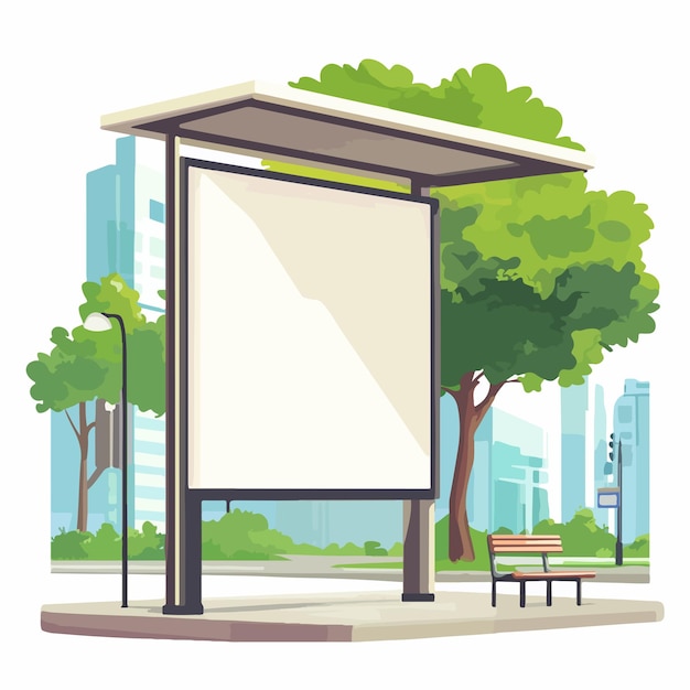 Vector bus stop outdoor billboard advertising screen