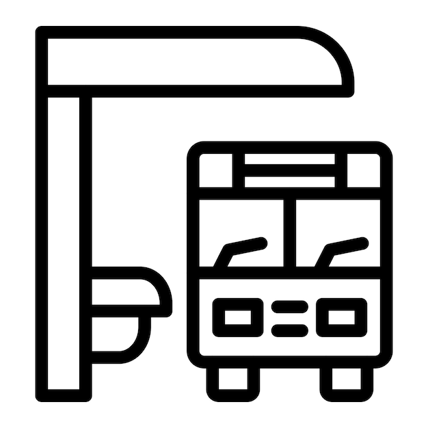 Bus stop Vector Icon Design Illustration