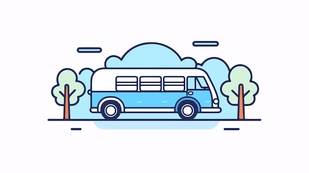 Bus Travel Concept Line Icon