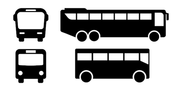 Bus vector icons set on white background. Vector Illustration Logo.  eps10