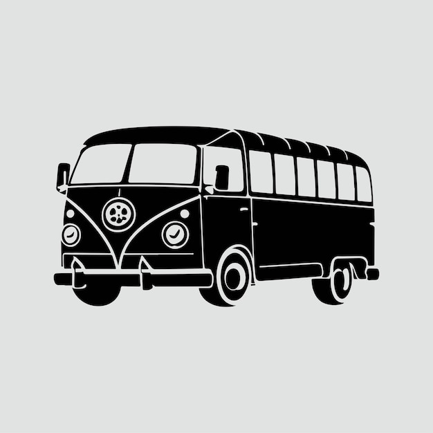 Bus vector silhouette vehicle transport