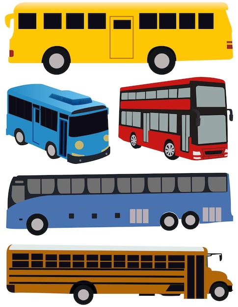 Bus vector template on white background. All elements of the group are on separate layers.