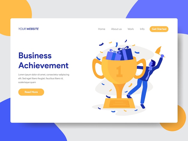 Business Achievement Illustration for Website Page