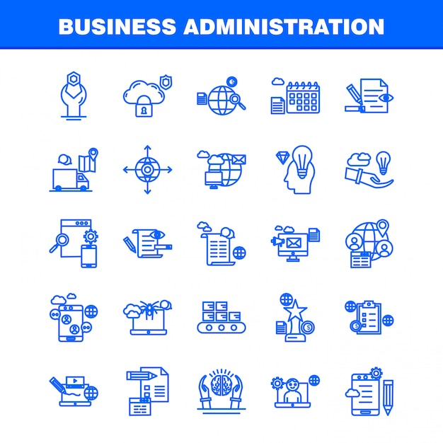 Business Administration Line Icons