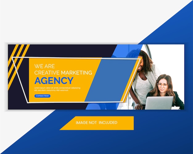 Business agency promotional social media design Facebook cover, web banner template.