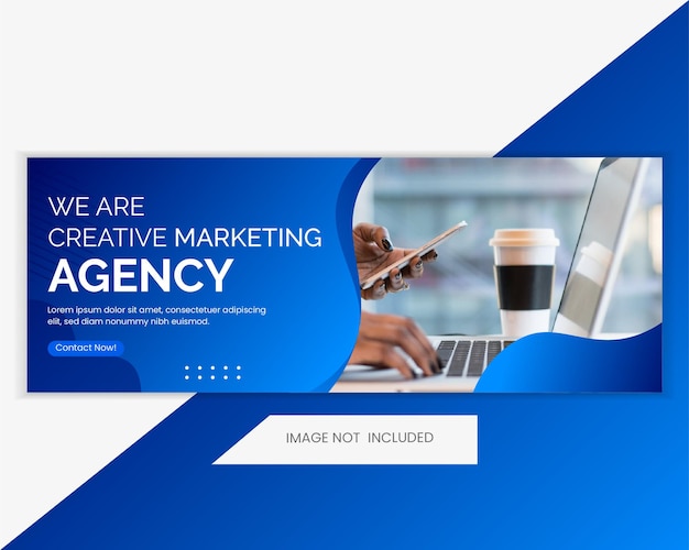 Business agency promotional social media design Facebook cover, web banner template.