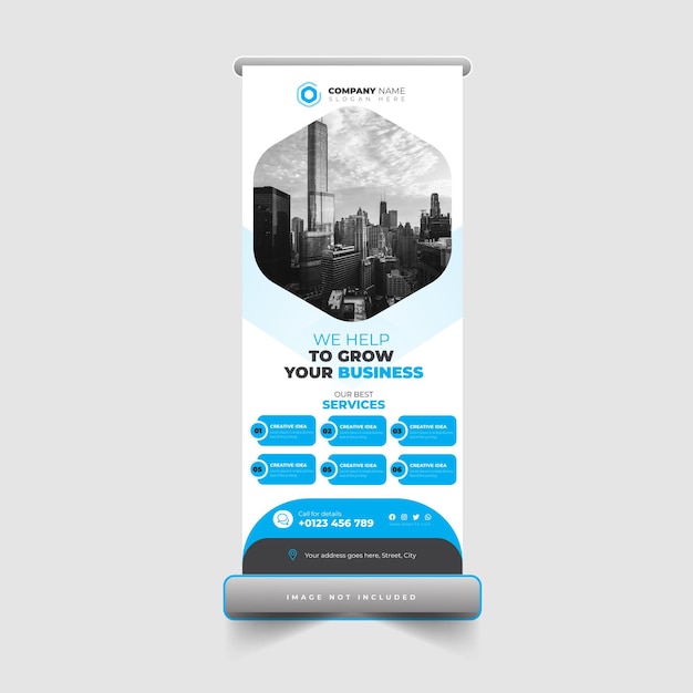 Business agency roll up banner or pull up banner or signage design template