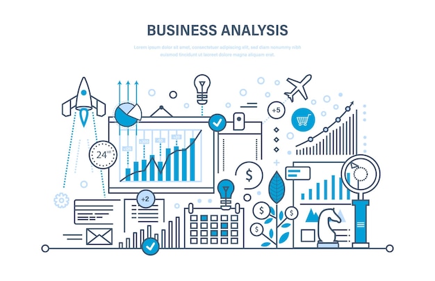 Business analysis data analytics and research strategy statistic planning marketing