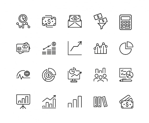 Business analysis icon set