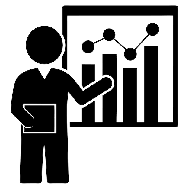 business analysis silhouette vector art illustration icon design