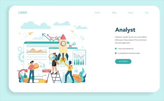 Business analyst web banner or landing page