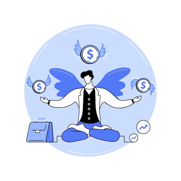 Business angel isolated cartoon vector illustrations