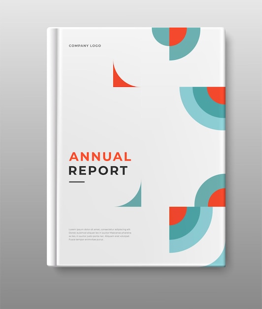 business annual report cover book geometric art