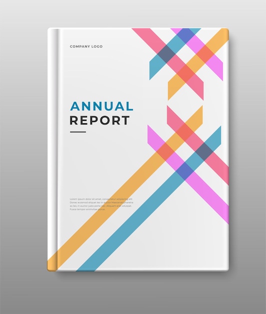 business annual report cover book geometric design