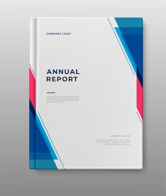 business annual report cover book geometric simple design