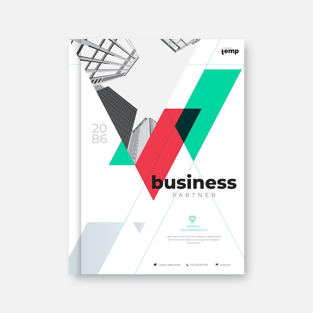 Business annual report flyer layout design