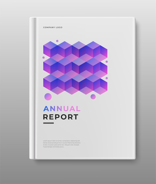 business annual report template geometric design