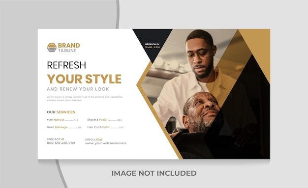 Business Barbershop YouTube video thumbnail and web banner template