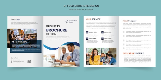 business bi fold brochure design Premium Vector