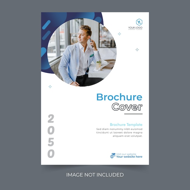 Business bifold brochure, modern annual report multipurpose cover design or flyer clean design