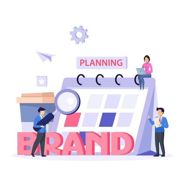 Business brand vector concept Building brand marketing strategy Brand name brand planning brand reputation