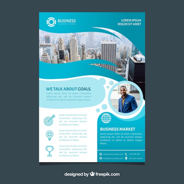 Business brochure in a5 size with flat style