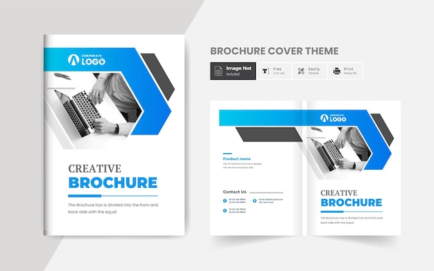 Business brochure cover design template colorful modern corporate layout theme