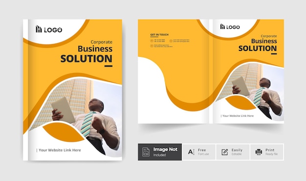 business brochure cover design template creative bifold brochure presentation