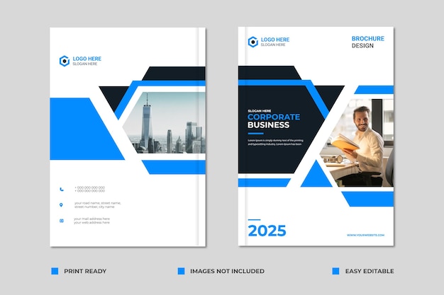 Business brochure cover template or company profile presentation