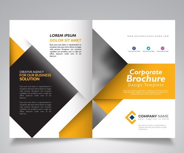 Vector business brochure design template, corporate template design