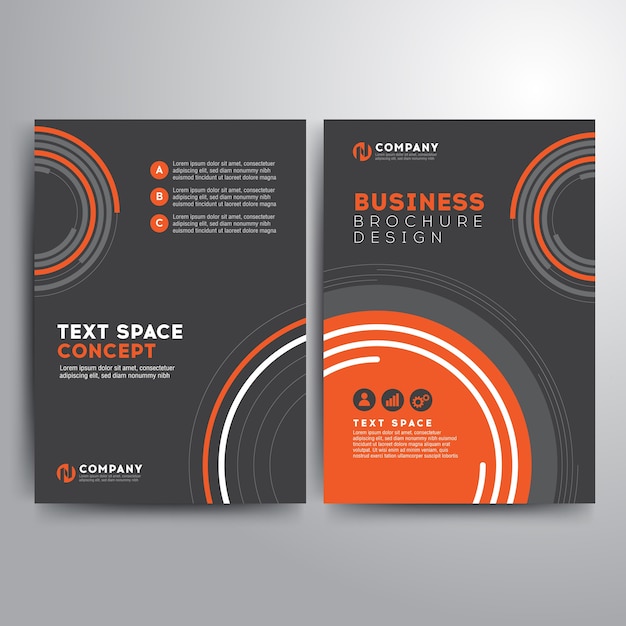 Business brochure template green gray geometric shapes