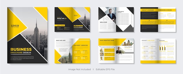 Business brochure template layout with company profile cover design and booklet catalogue portfolio