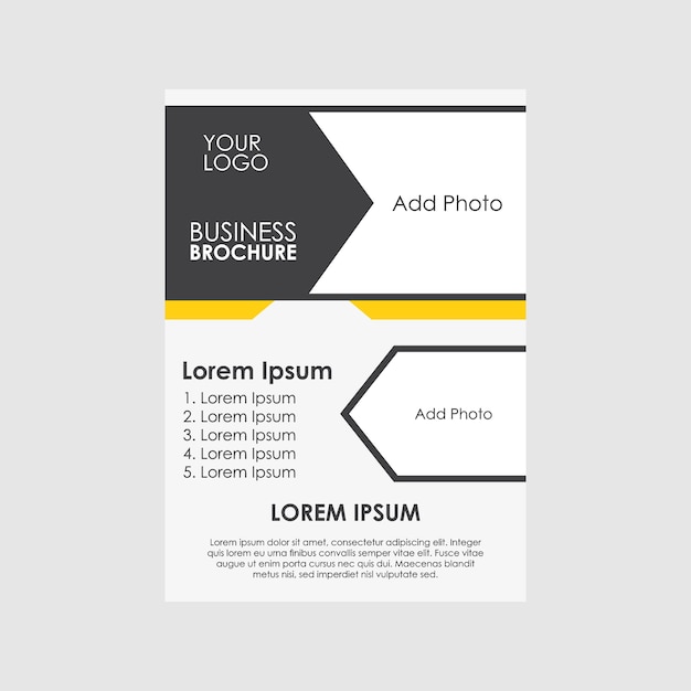 Business brochure template with space for text