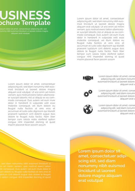 Business brochure template with wavy forms