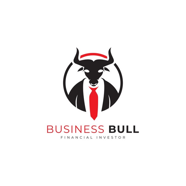 Vector business bull logo design mascot for finance corporate business company