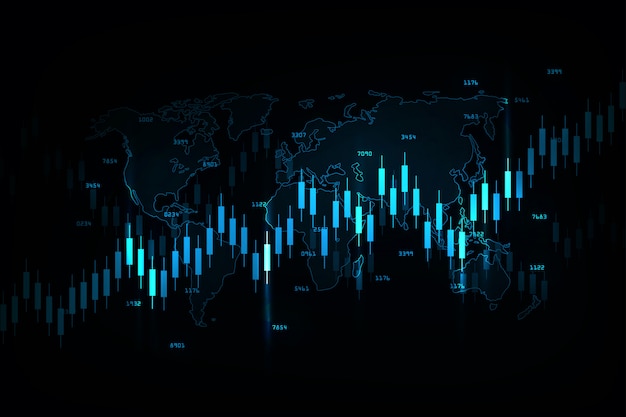 Business candle stick graph chart of stock market investment trading, Bullish point, Bearish point for business and financial concepts, reports and investment.