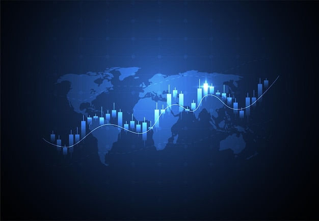 Business candle stick graph chart of stock market investment trading on white background design Bullish point Trend of graph Vector illustration