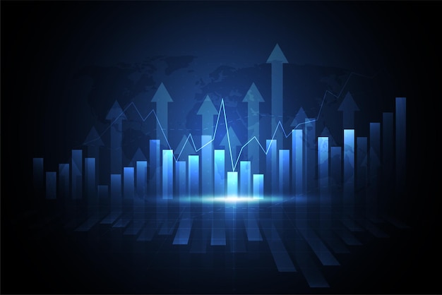 Business candle stick graph chart of stock market investment trading on white background design Bullish point Trend of graph Vector illustration