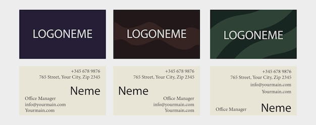 Business card collection fashionable templates for companies and firms contact information for