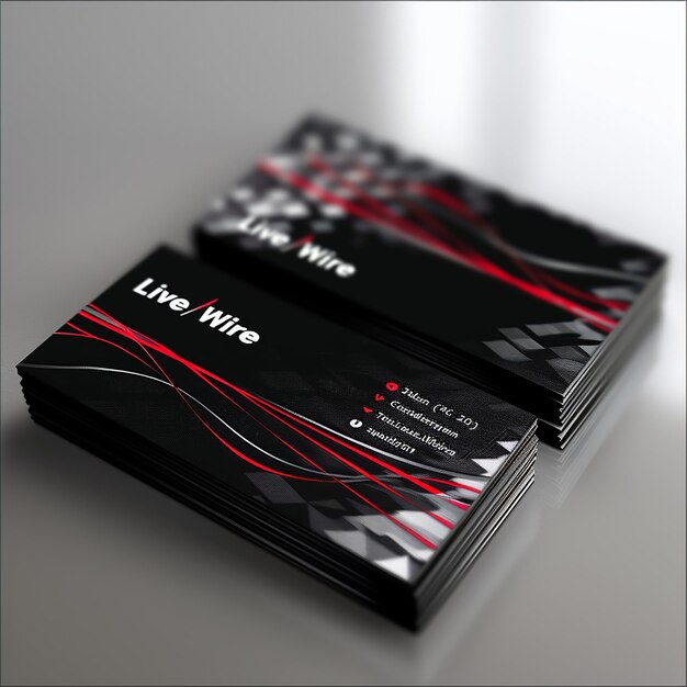 Vector a business card concept platinum black with red highlights