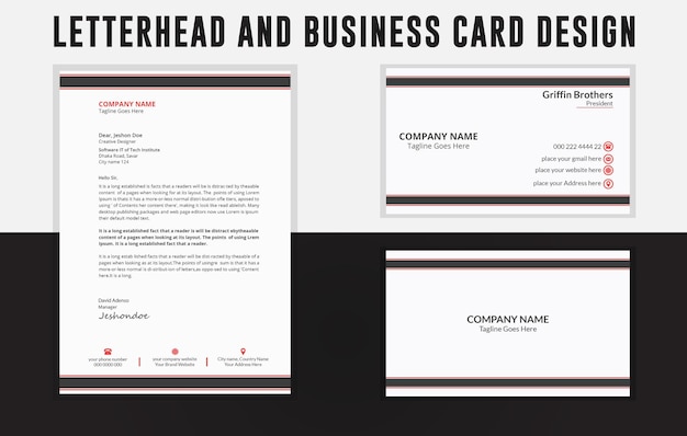 Business card design, Letterhead Design Template, Stationery template design, Letterhead A4 template