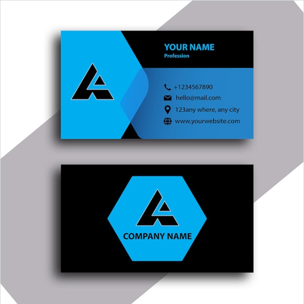 Business card design lite blue with black color