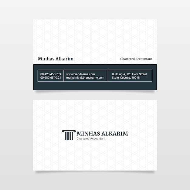 Business Card Design Template in Law Firm Corporate Professional Style