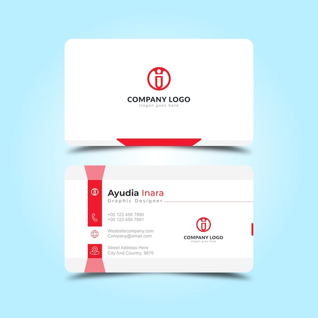 Business card design template Premium Vector