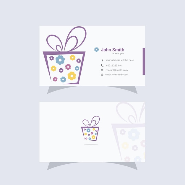 Business Card Design with Clean and Elegant Gift Logo