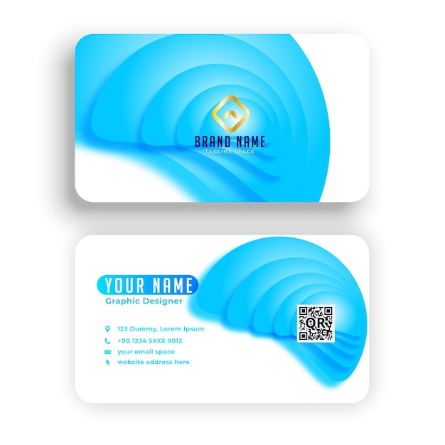 Business card design with elegant abstract mordern sky blue design