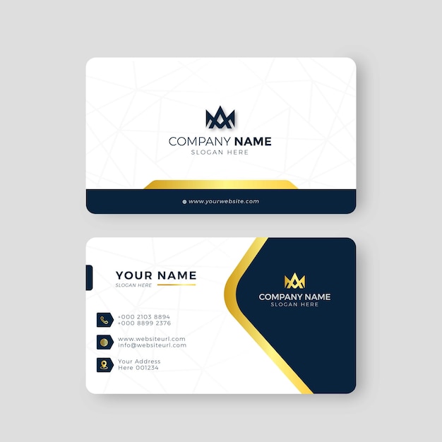 business card design with elegant gold color