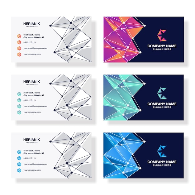 business card full color abstract