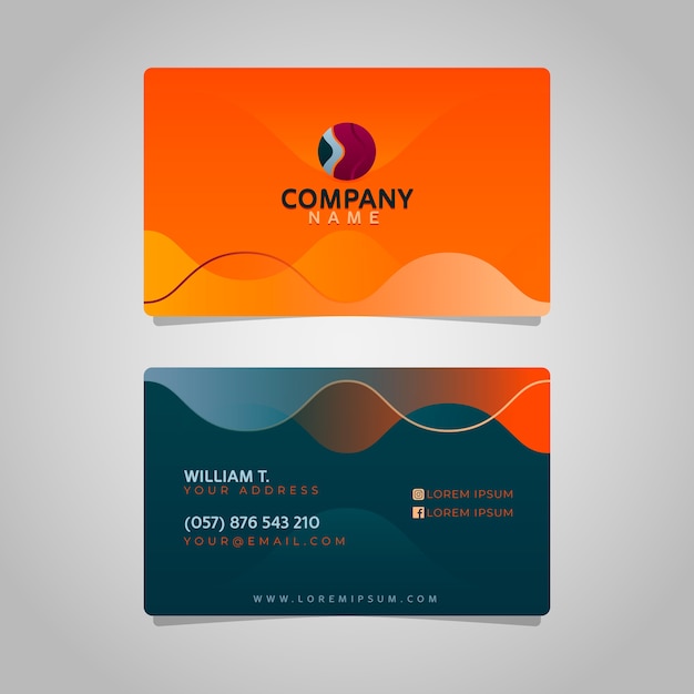  Business card in gradient style